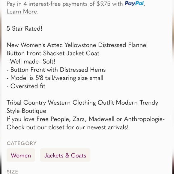 Jen & co Aztec button down jacket - Picture 7 of 7